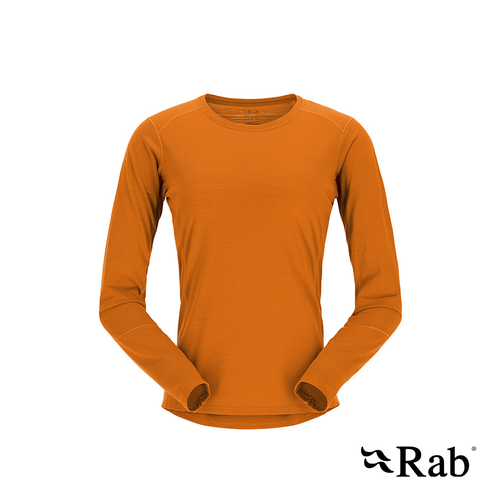 【英國 RAB】Syncrino Base LS Tee Wmns 羊毛混紡長袖排汗衣 女款 橙橘 #QBL33