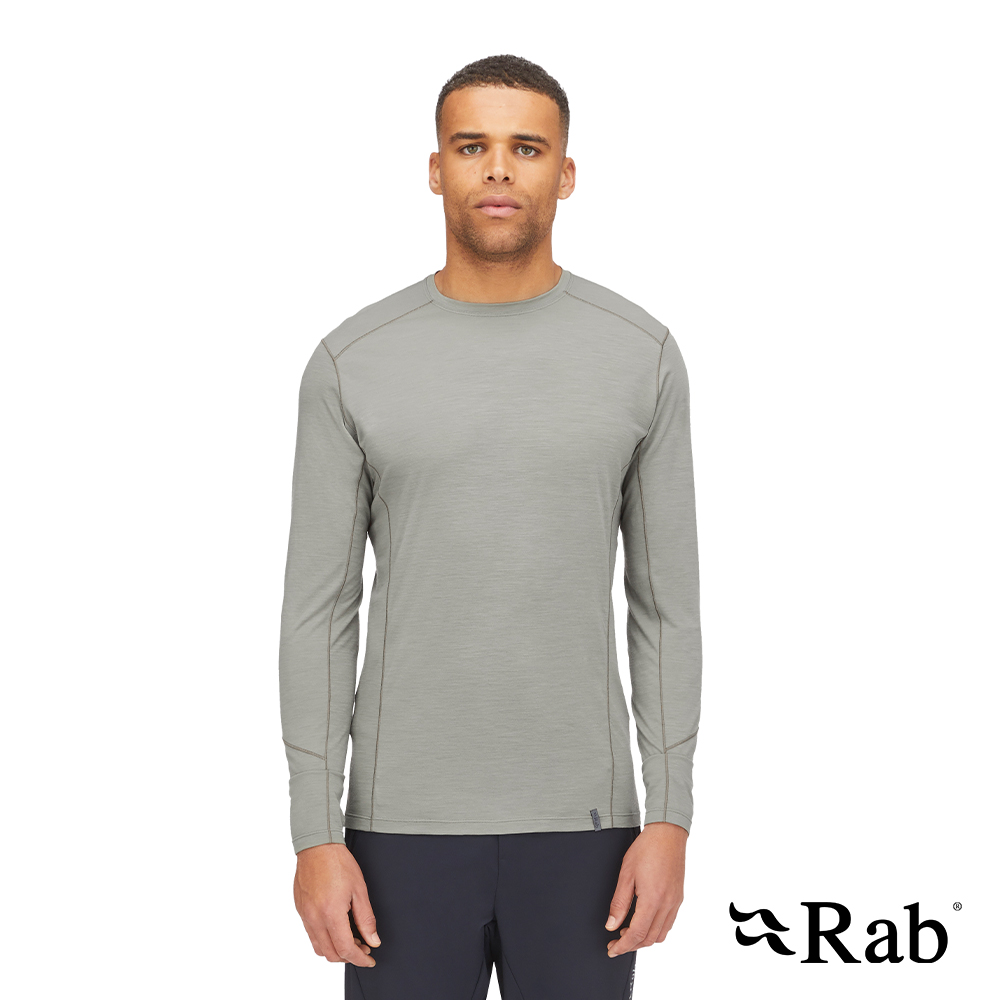 【英國 RAB】Syncrino Base LS Tee 羊毛混紡長袖排汗衣 男款 石灰 #QBL32