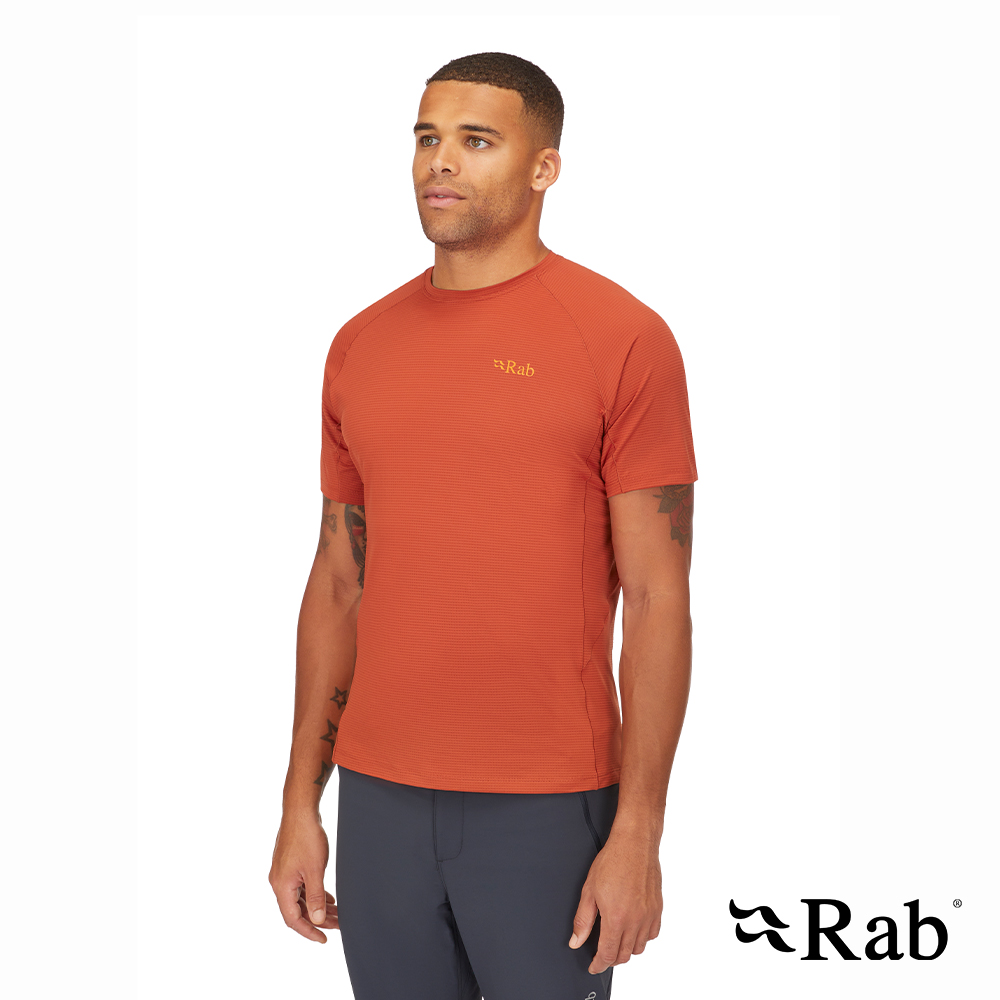 【RAB】Sonic Tee 短袖透氣排汗衣 男款 紅土 #QBL01
