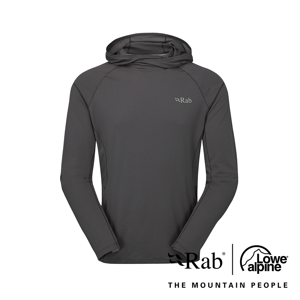 【RAB】Sonic Hoody 長袖透氣連帽排汗衣 男款 石墨灰 #QBL70