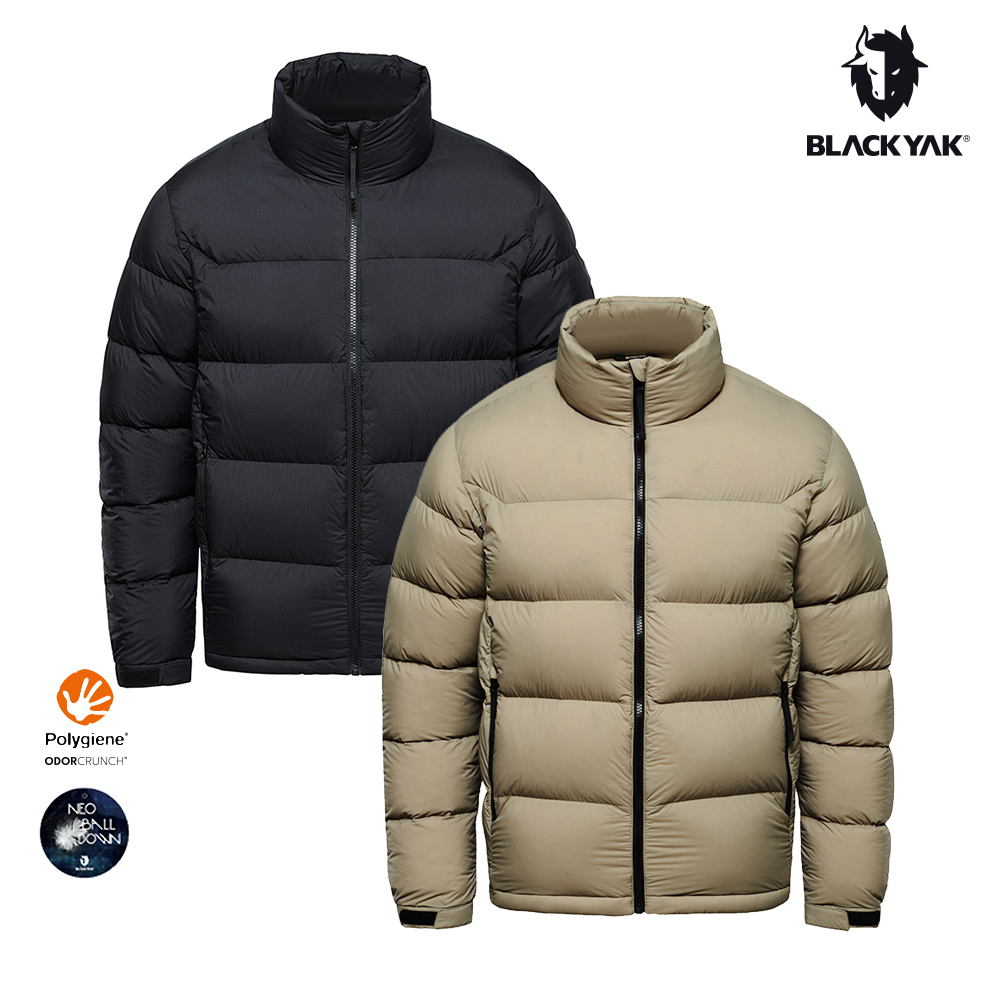 【BLACKYAK】男 QUILTING短版羽絨外套(淺卡其/黑色)-輕量 銀離子抗菌除臭 保暖羽絨|BYDB2MJ404