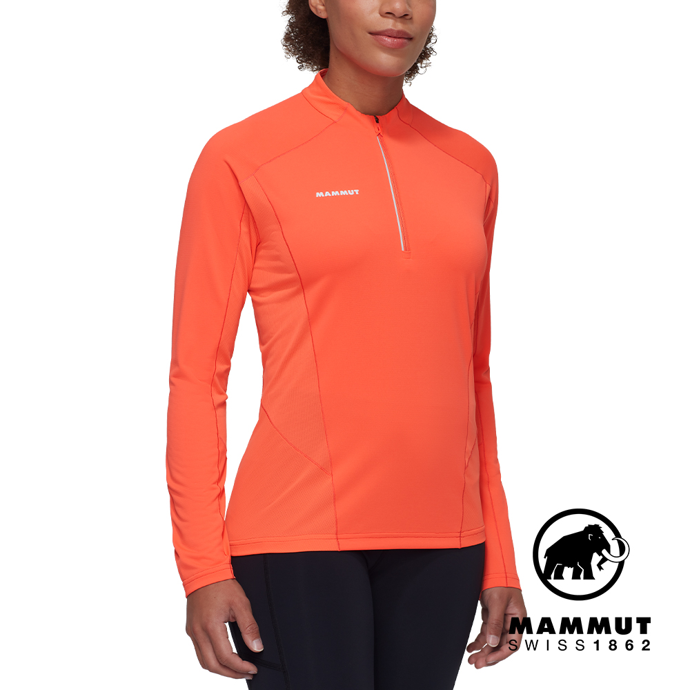 【Mammut 長毛象】Aenergy FL Half Zip LS W 抗菌半拉長袖排汗衣 蜜桃粉 女款 #1016-01340