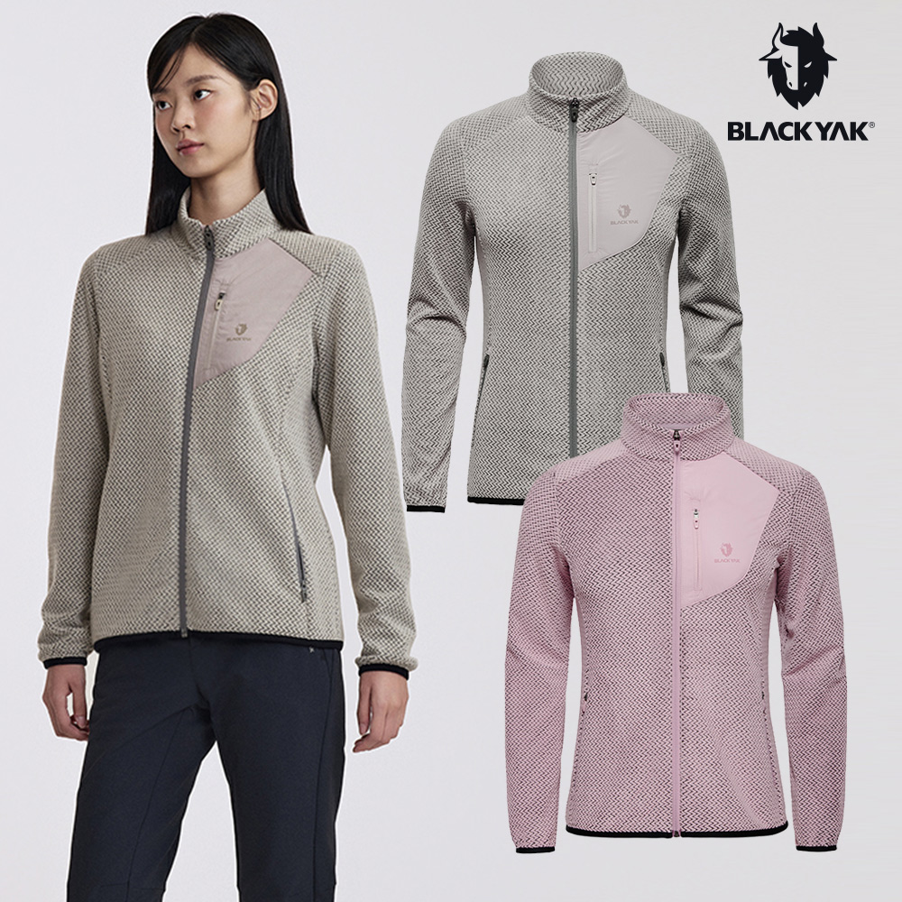 【BLACKYAK】女 FLOW刷毛保暖外套(粉紅/銀灰)-刷毛彈性面料 立領暖外套|BYDB2WJ209