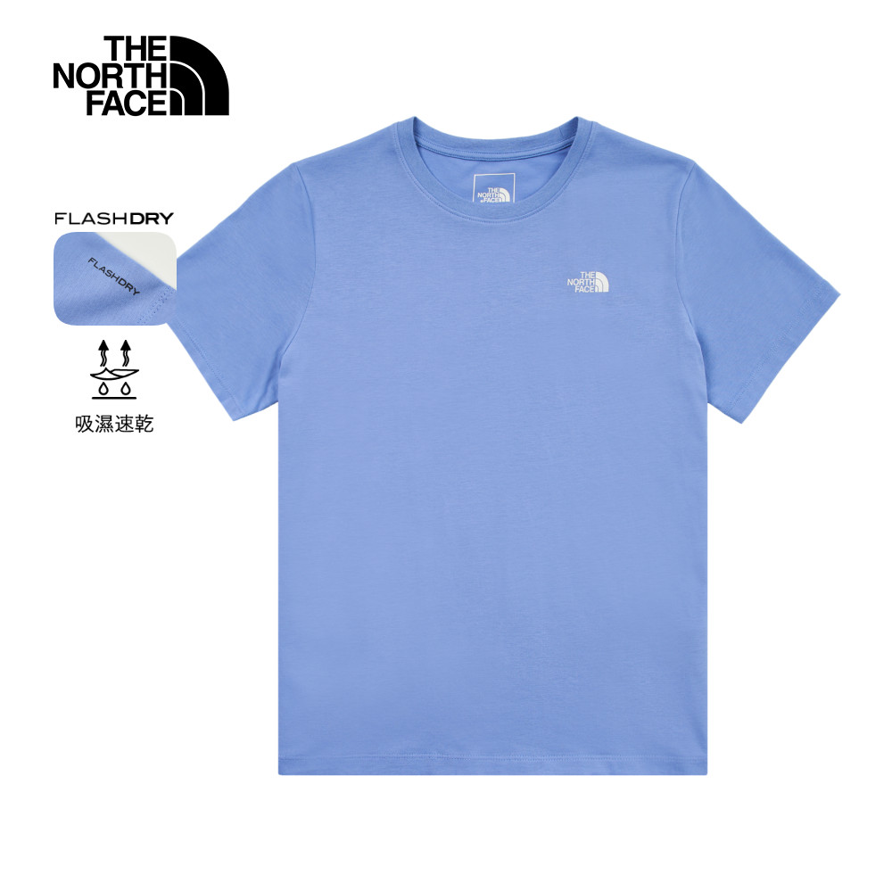 The North Face北面女款藍色吸濕排汗短袖T恤｜8CK80YI 排汗衫