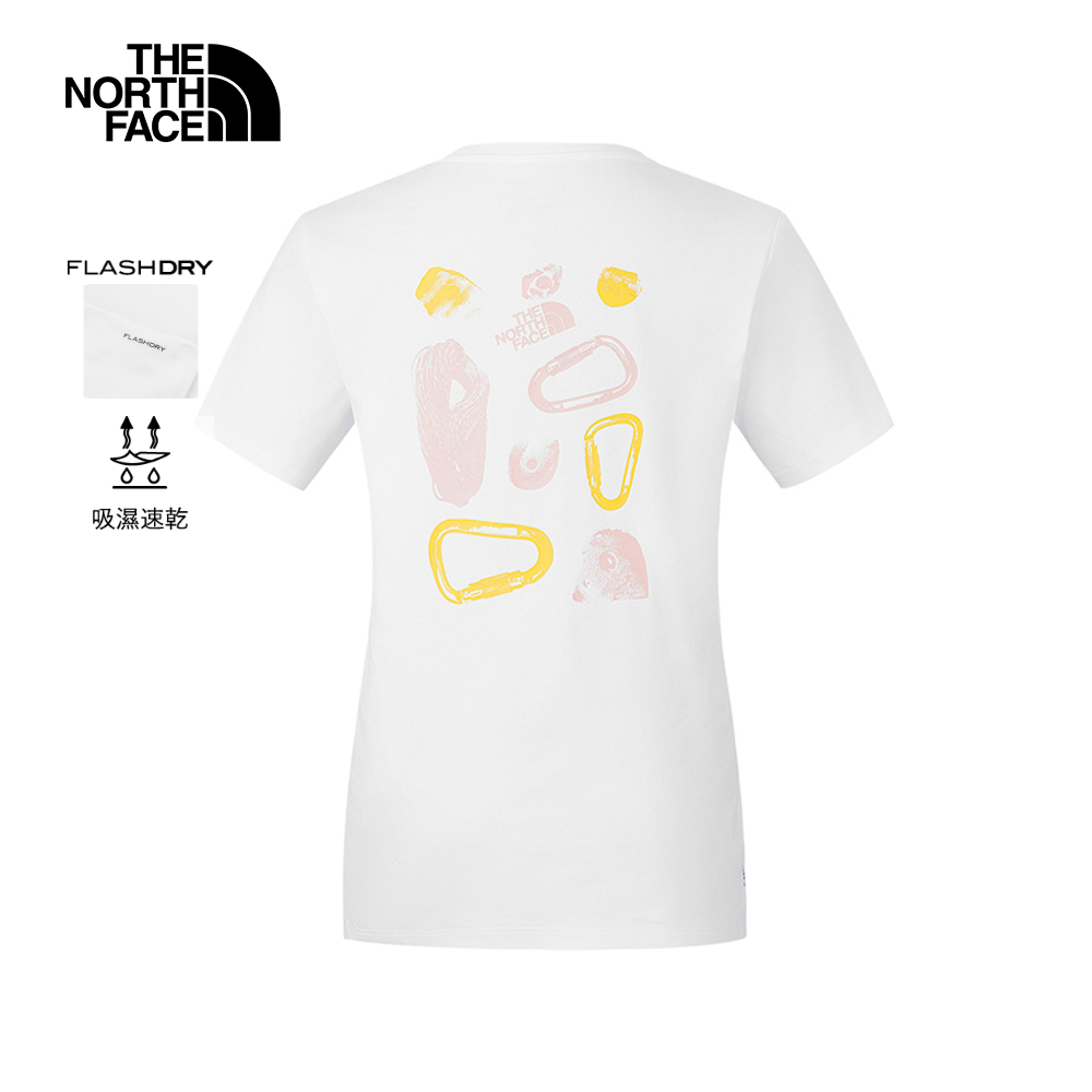 The North Face北面女款白色吸濕排汗短袖T恤｜8D7HFN4 排汗衫