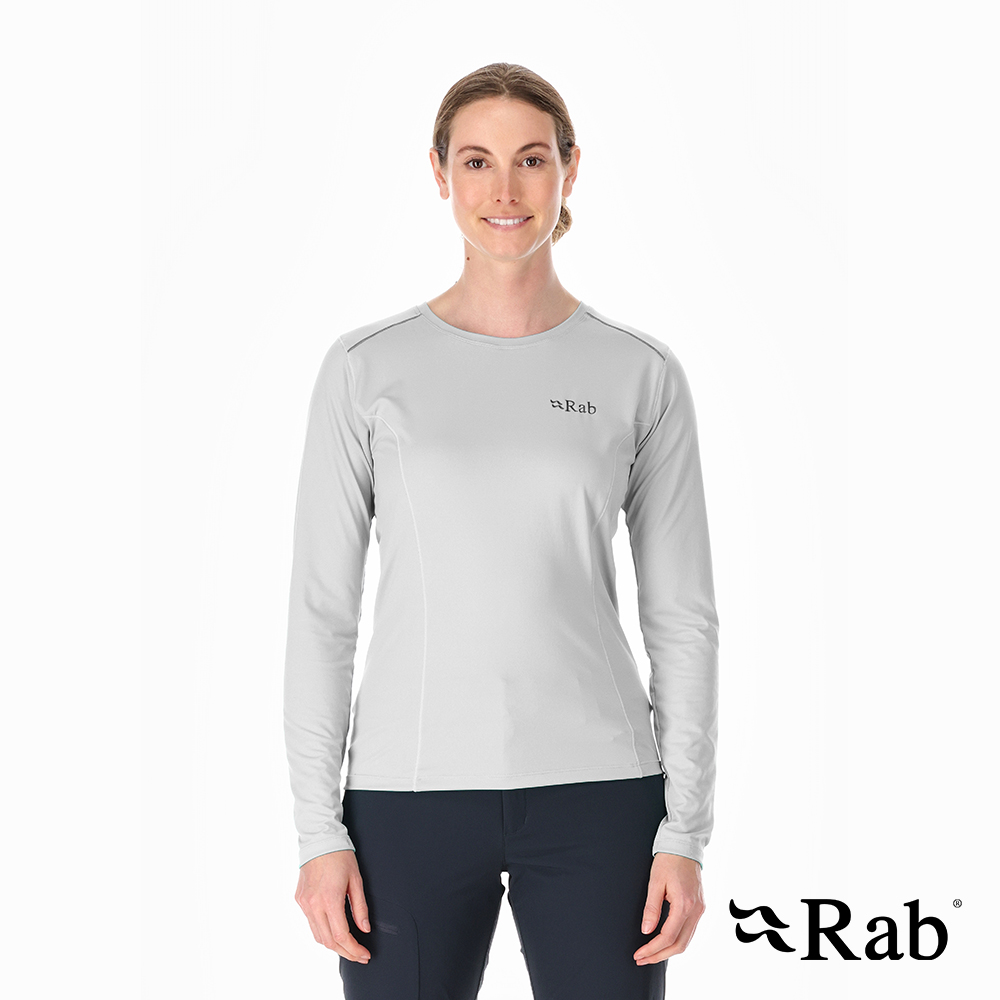 【RAB】Force LS Tee Wmns 長袖透氣排汗衣 女款 深鉛錫灰 #QBL08