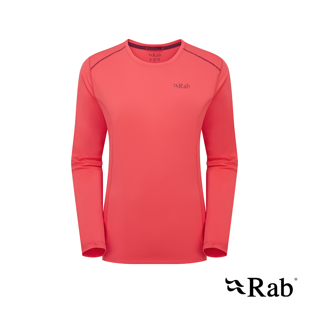【RAB】Force LS Tee Wmns 長袖透氣排汗衣 女款 槿紅 #QBL08