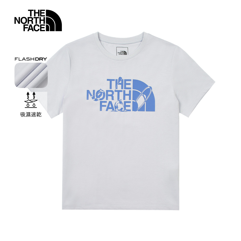 The North Face北面女款灰色吸濕排汗短袖T恤｜8D7P0TI 排汗衫