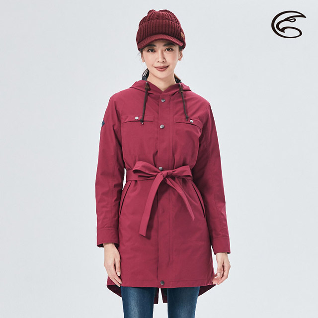 ADISI AJ2021017女二件式長版防水透氣保暖外套(內件羽絨)/松露紫紅
