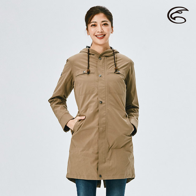 ADISI AJ2021017女二件式長版防水透氣保暖外套(內件羽絨)/樹木咖
