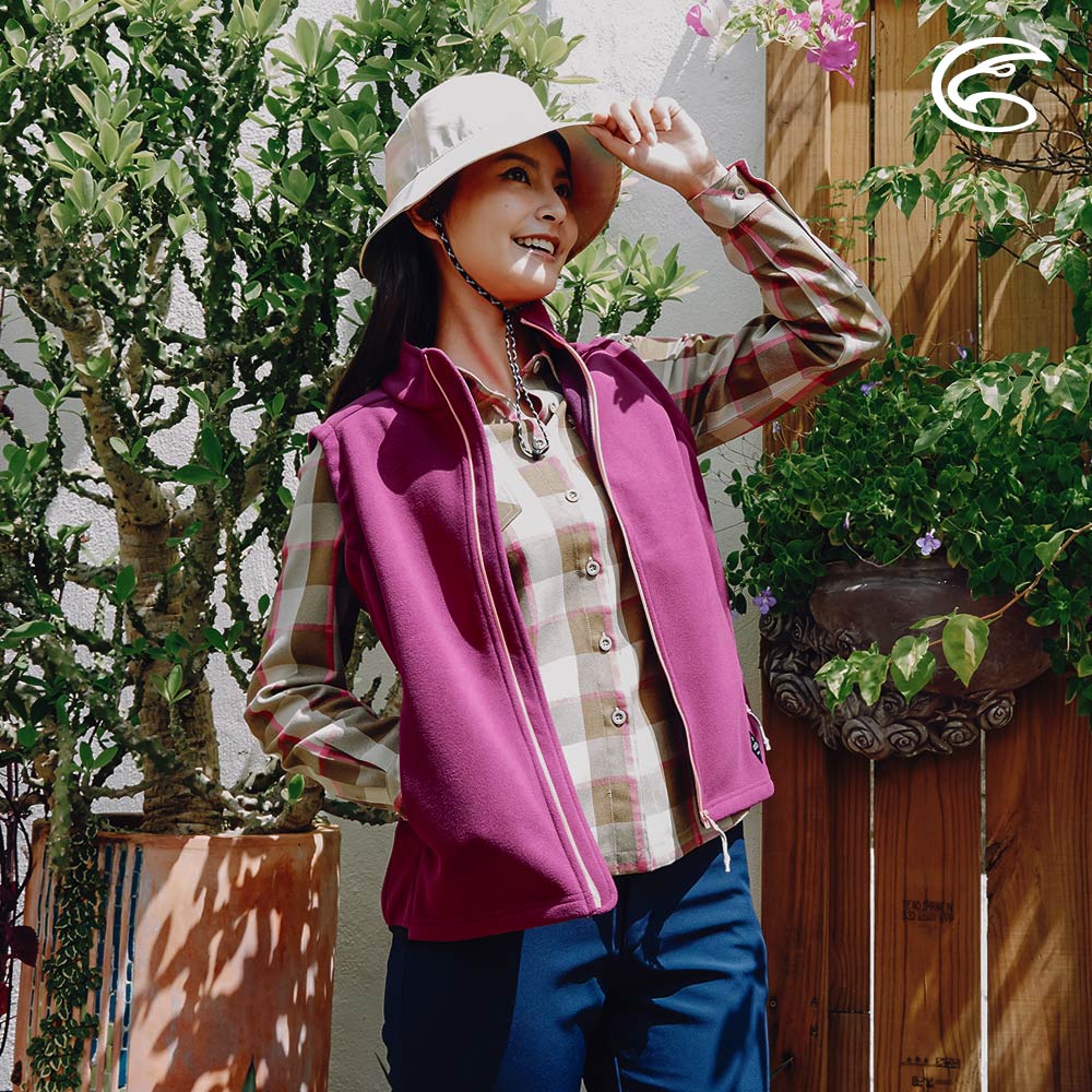 ADISI 女雙層超細纖維抗風保暖背心AV2321086 (S-2XL) 丁香紫｜刷毛 輕抗風 輕量 彈性 透氣