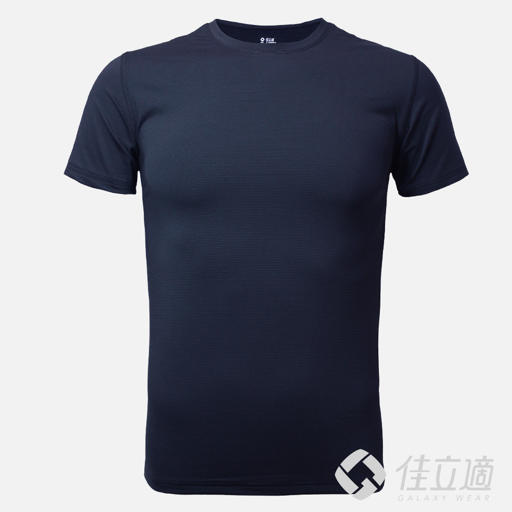 佳立適-升溫蓄熱保暖衣-石墨烯系列-男短袖-藍色(使用3M吸濕快排)