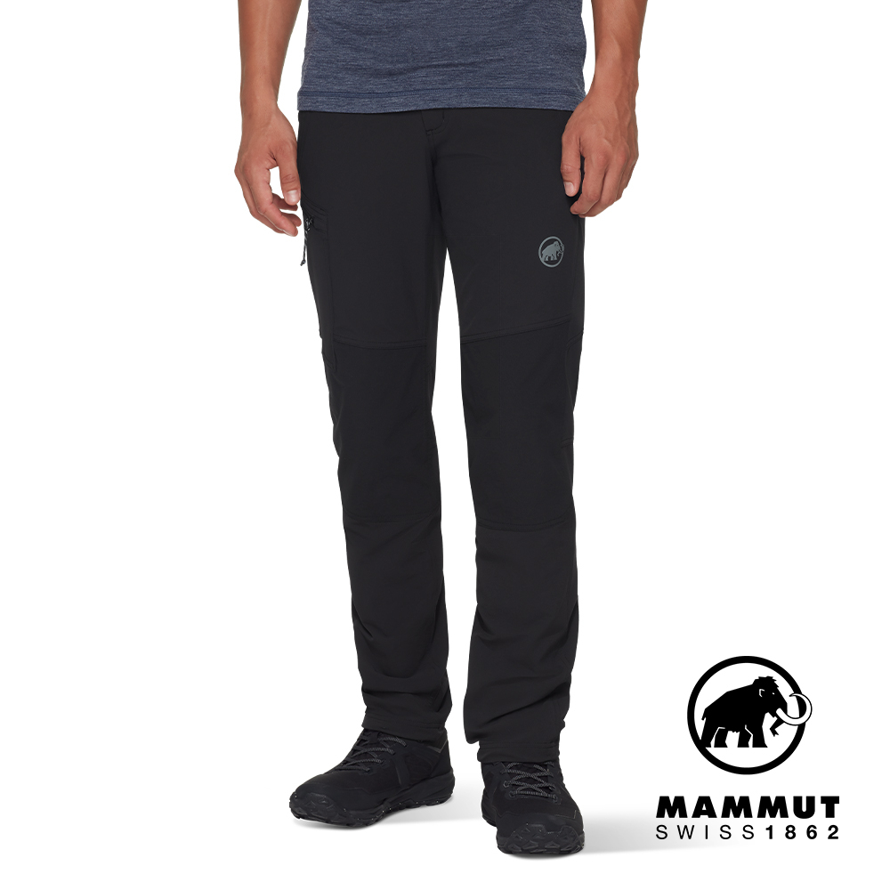 【Mammut 長毛象】Runbold Guide SO Pants Men 防風防潑水健行軟殼長褲 黑色 男款 #1021-01460