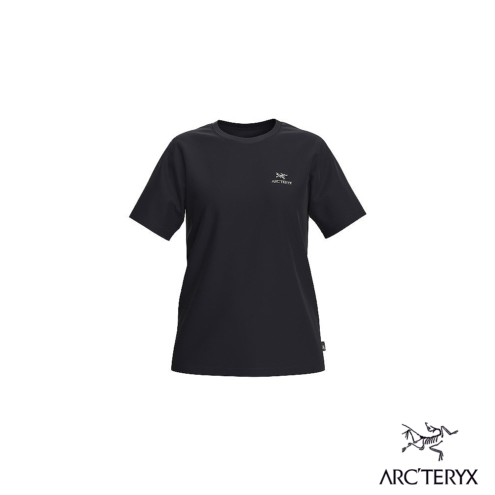 Arcteryx 始祖鳥 女 LOGO 短袖休閒Tee 黑/空氣灰