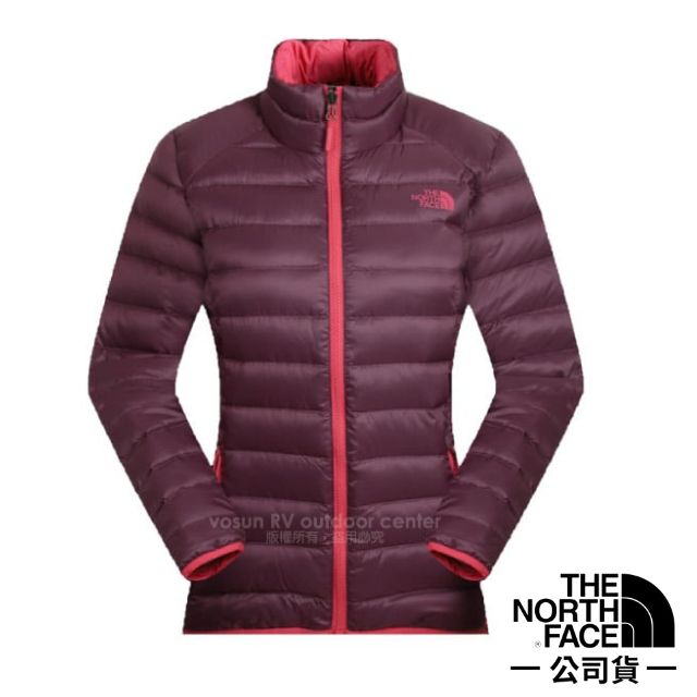 【The North Face】女新款 700FPl 超輕保暖鵝絨防潑水連帽羽絨外套/CTW1 紫紅