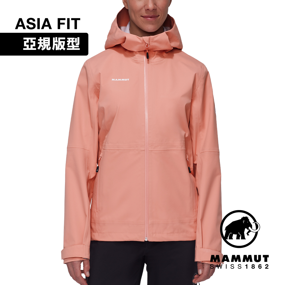 【Mammut 長毛象】Linard Guide HS Hooded AF 防水防風連帽外套 女款 石英粉 #1010-30940