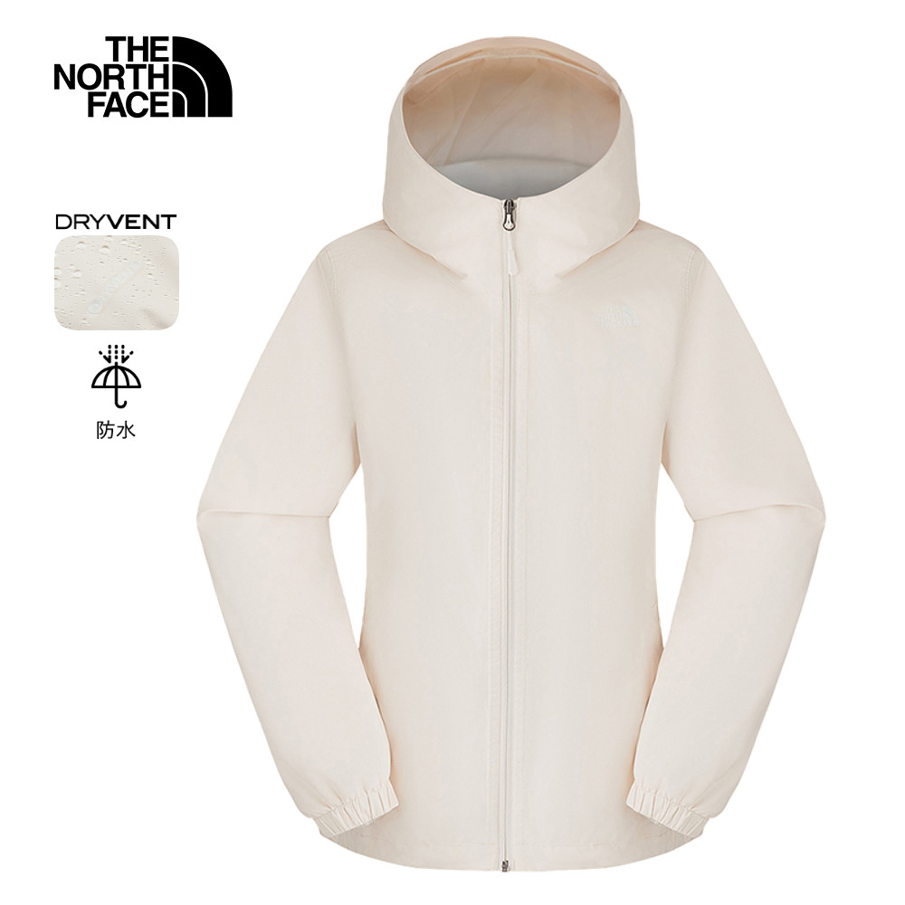 The North Face北面女款米白色DryVent防水透氣衝鋒衣｜8EYGN3N 外套