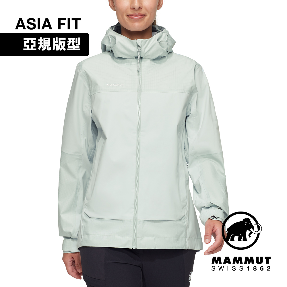 【Mammut 長毛象】Ducan Guide HS Hooded AF 輕量防水連帽外套 女款 鼠尾草銀綠 #1010-31940