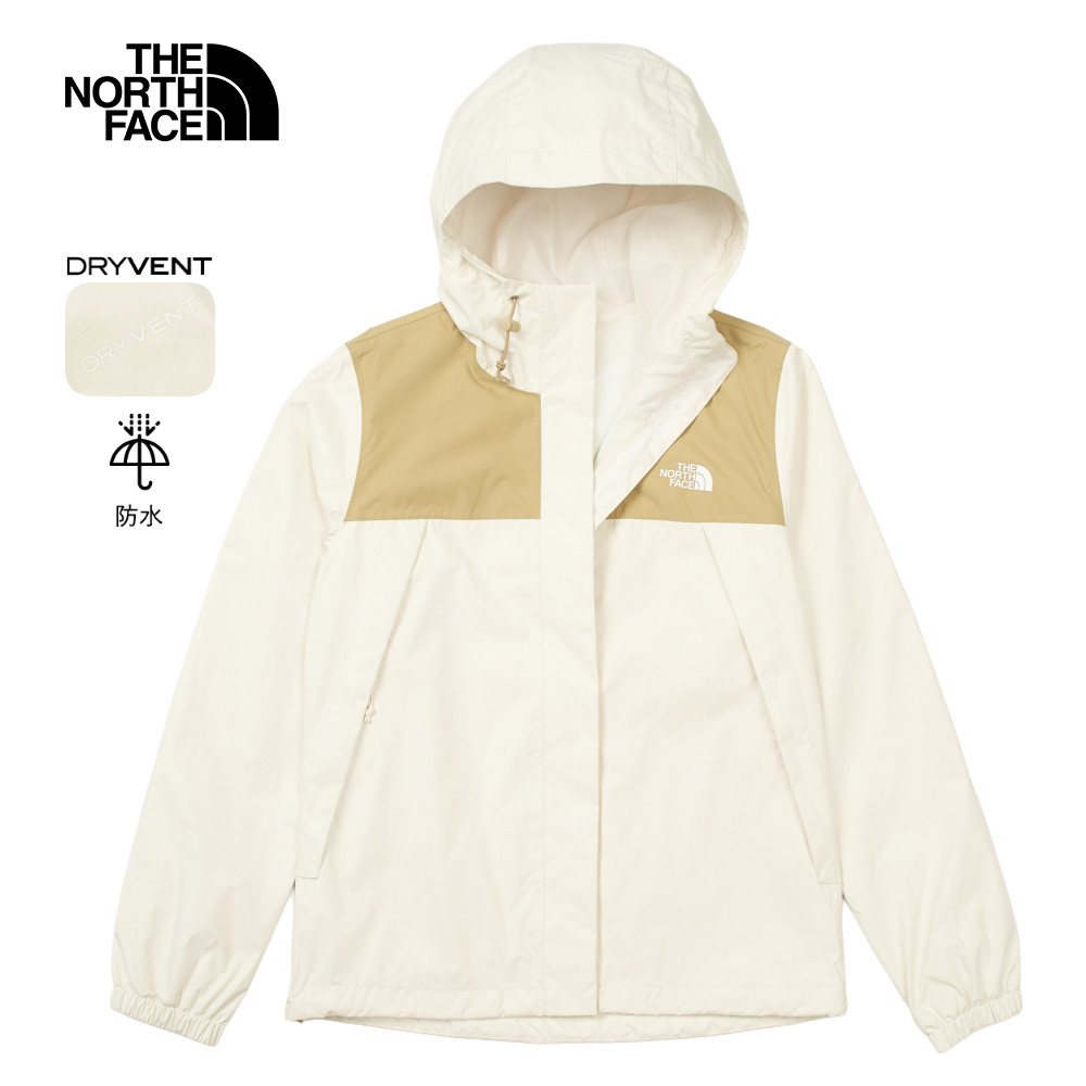 The North Face北面女款白色DryVent防水透氣衝鋒衣｜5K2XROR 外套