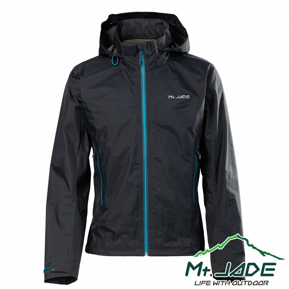 Mt.JADE 男款 Lite輕量防水外套 休閒風雨衣/登山必備-墨黑