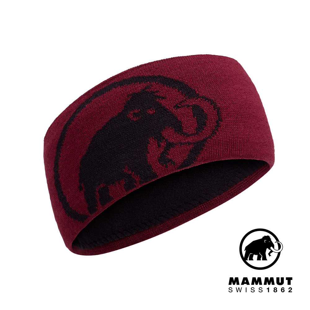 【Mammut 長毛象】Tweak Headband 保暖針織LOGO頭帶 緋紅/黑 #1191-03451