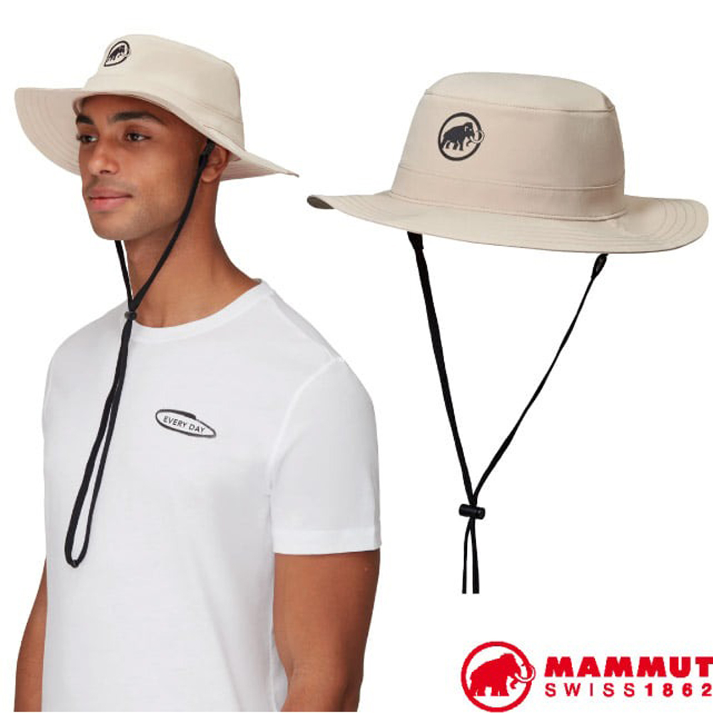 【MAMMUT 長毛象】Runbold Hat UPF 50+吸濕排汗快乾寬邊登山帽/1191-04613-7517 薩凡納褐