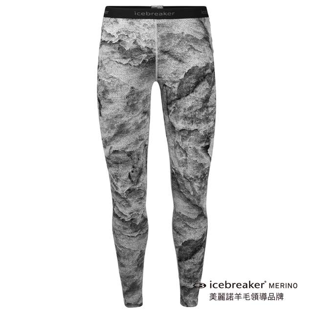 [紐西蘭Icebreaker女 Vertex 貼身保暖長褲-BF260-潑墨灰白 IB105318-101