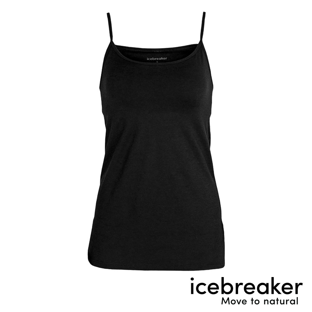【Icebreaker】女 Siren Cami 細肩帶背心(罩杯)-BF150-黑