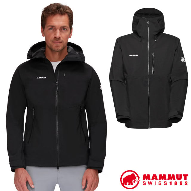 【MAMMUT 長毛象】男 Alto Guide HS Hooded 輕量防潑水防風透氣外套/1010-29561-0001 黑