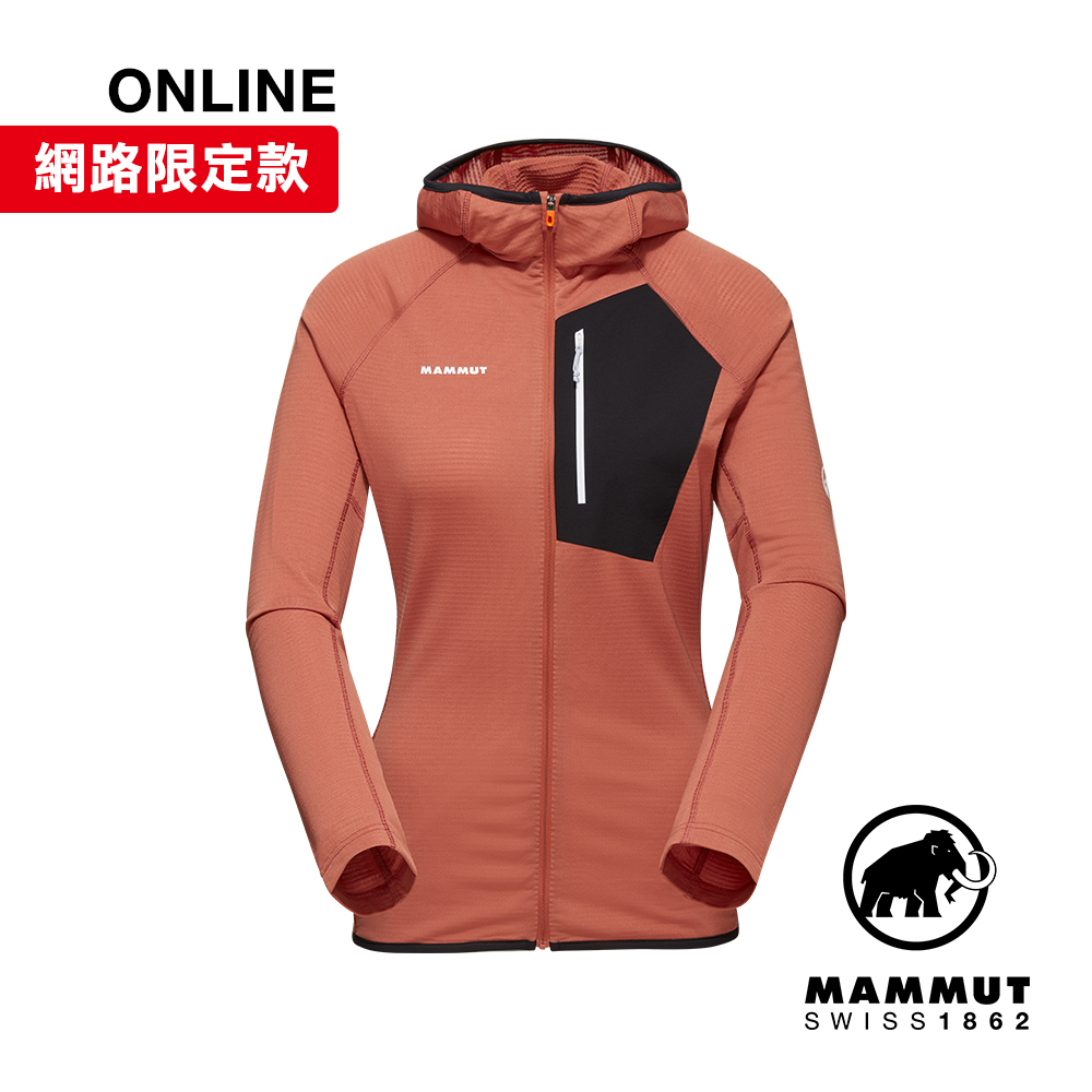 【Mammut 長毛象】Aenergy Light ML Hooded JK超輕量保暖連帽外套 磚紅/黑 女#1014-05550