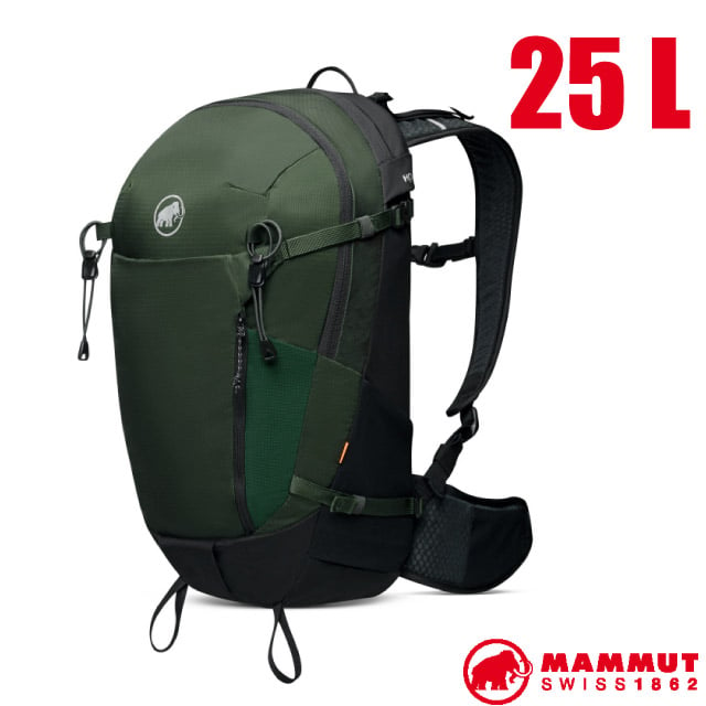 【MAMMUT 長毛象】Lithium 25 男輕量登山健行攀登背包25L(附防雨罩) 2530-03452-40155 綠樹林/黑