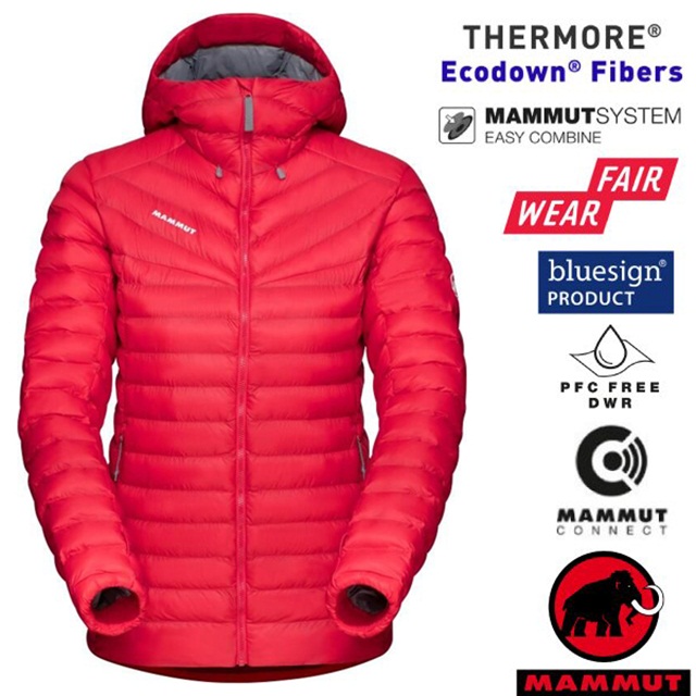 【MAMMUT 長毛象】女 Albula IN Hooded 輕量保暖防風連帽化纖外套/1013-01790-3500 日落紅