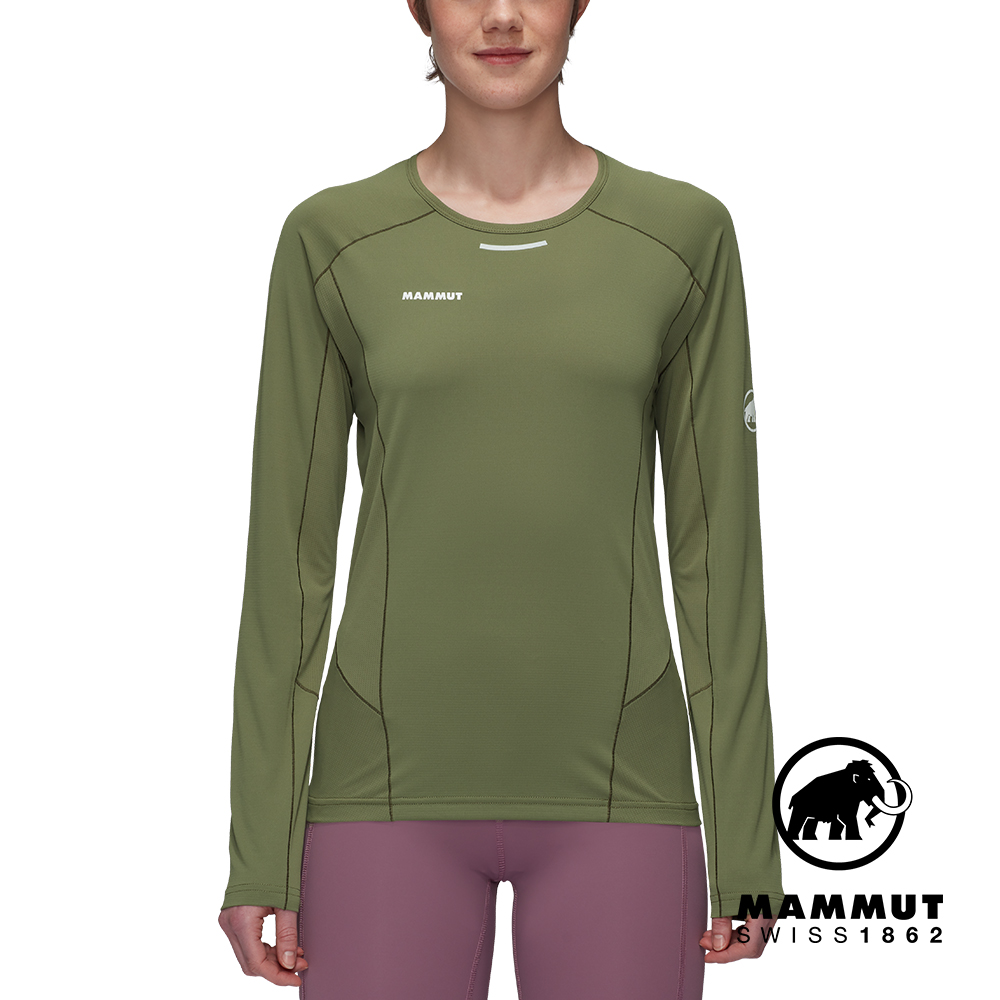 【Mammut 長毛象】Aenergy FL Longsleeve W 輕量抗菌長袖排汗衣 沼澤綠 女款 #1016-01380