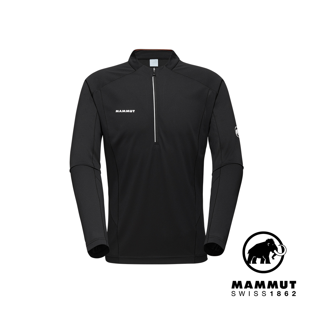 【Mammut 長毛象】Aenergy FL Half Zip LS 抗菌半拉鍊長袖排汗衣 黑色 男款 #1016-01330
