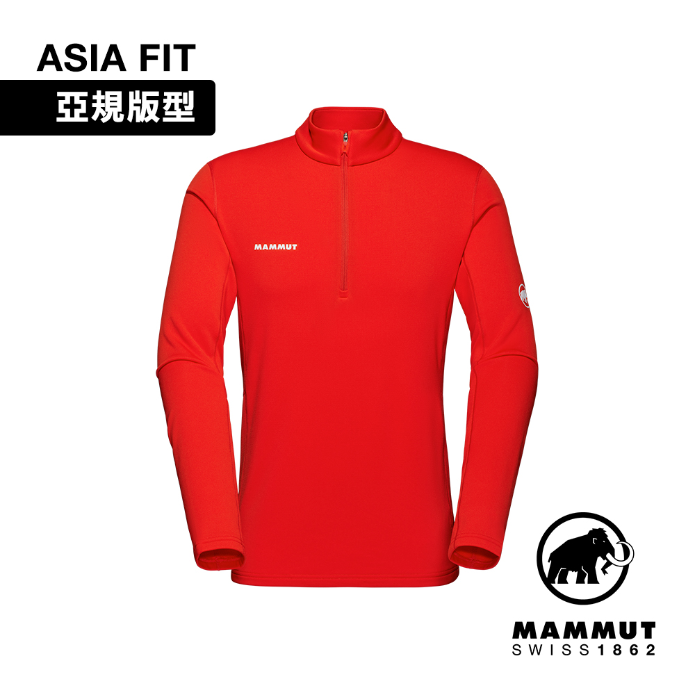 【Mammut 長毛象】Aenergy ML Half Zip AF 保暖半拉長袖排汗衣 經典紅 男款 #1016-01120
