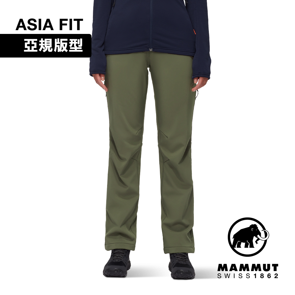 【Mammut 長毛象】Runbold Winter SO Pants AF W 防潑水健行長褲 深沼澤綠 女款 #1021-01410