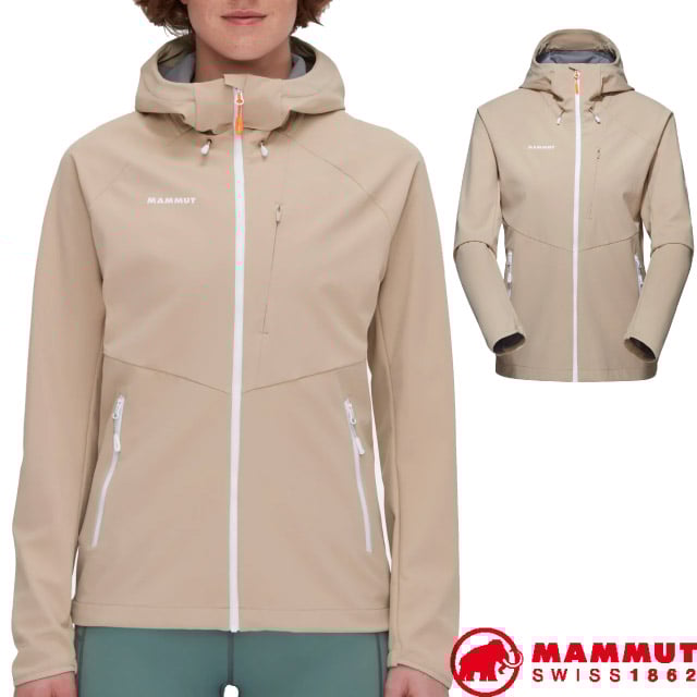 【MAMMUT 長毛象】女 Ultimate Comfort 經典軟殼連帽外套/1011-01960-7517 薩凡納褐