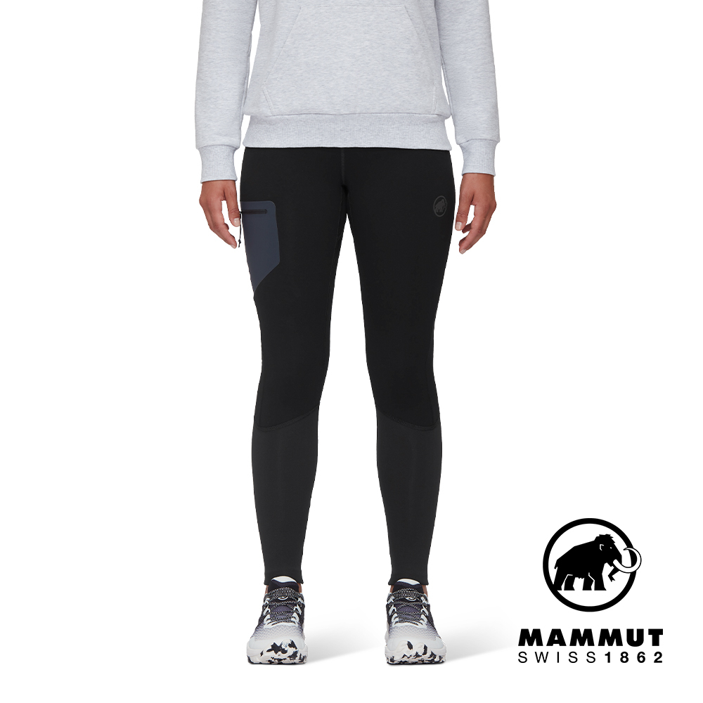 【Mammut 長毛象】Aconcagua ML Tights long W 保暖刷毛內搭緊身褲 黑色 女款 #1022-00224