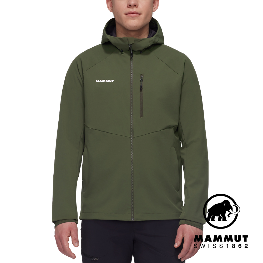 【Mammut 長毛象】Ultimate Comfort SO Hooded Jkt 軟殼連帽外套 深沼澤綠 男款 #1011-01910