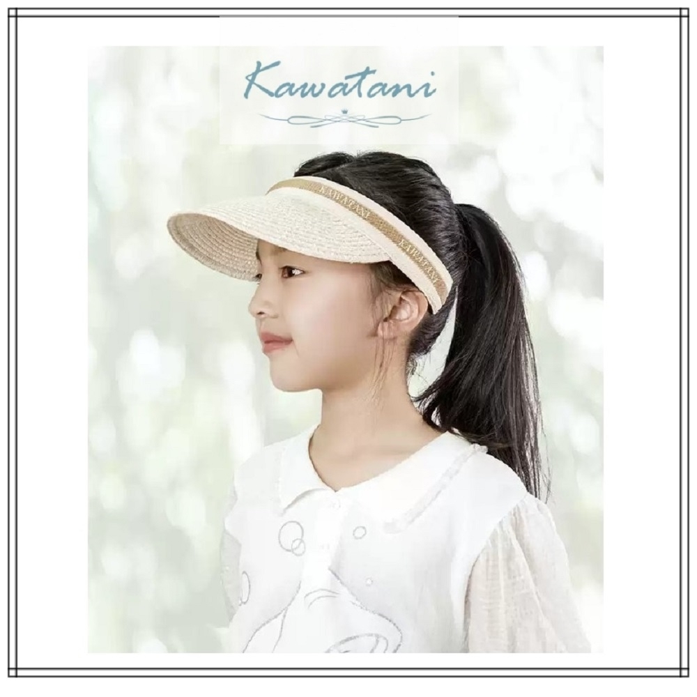 日本『Kawatani』兒童防曬空頂帽 空頂遮陽帽 草編空頂帽(抗UV空頂透氣防曬帽 兒童款)