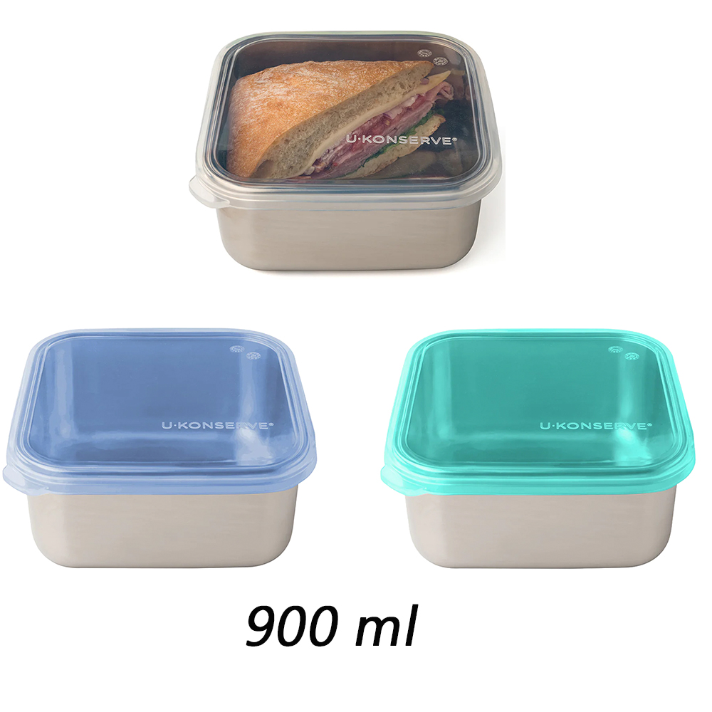 美國優康 U-Konserve 透過 LFGB 食品安全等級認證不鏽鋼保鮮盒/冷凍盒/便當盒/儲存盒 900ml UK002
