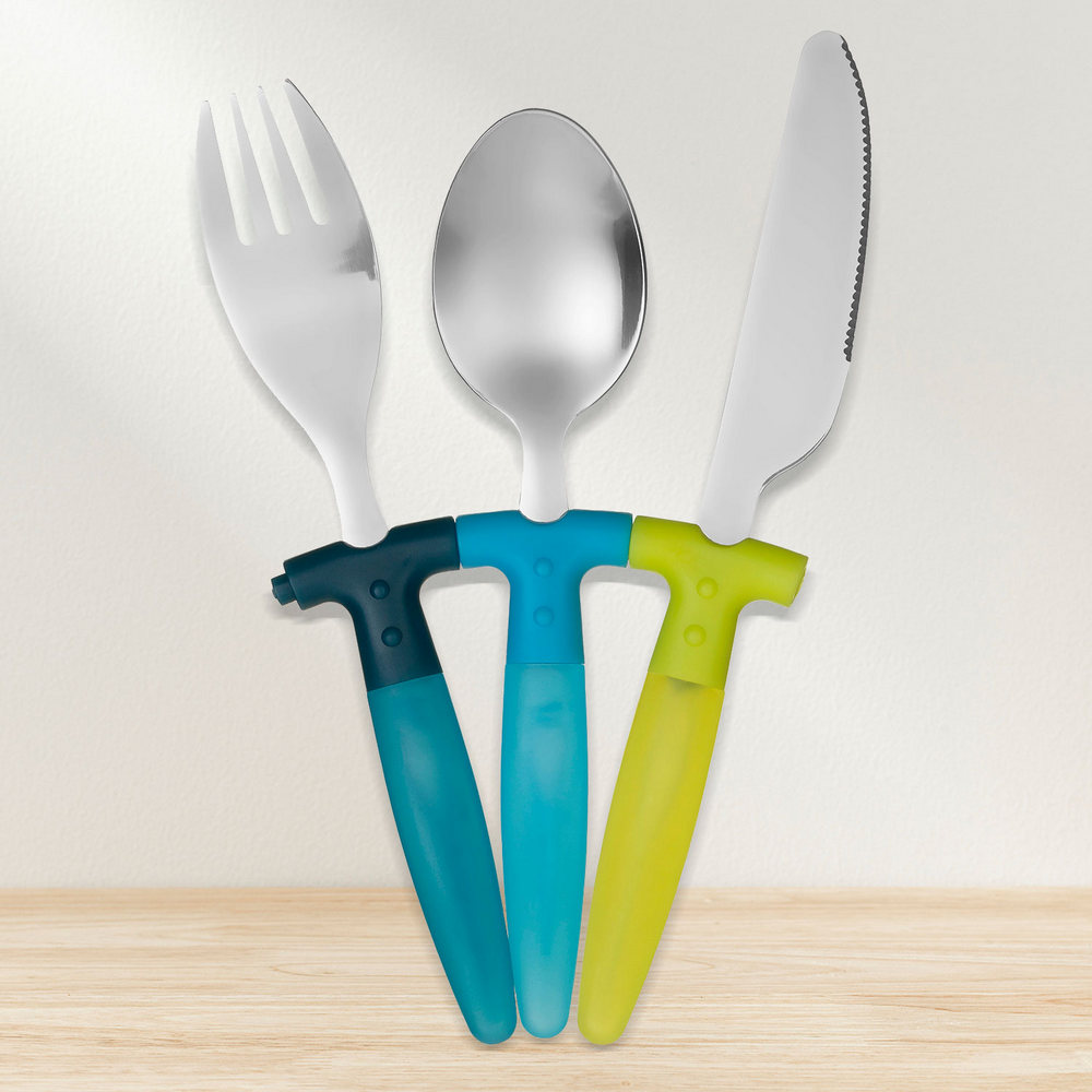 Premier 兒童餐具3件(藍綠)
