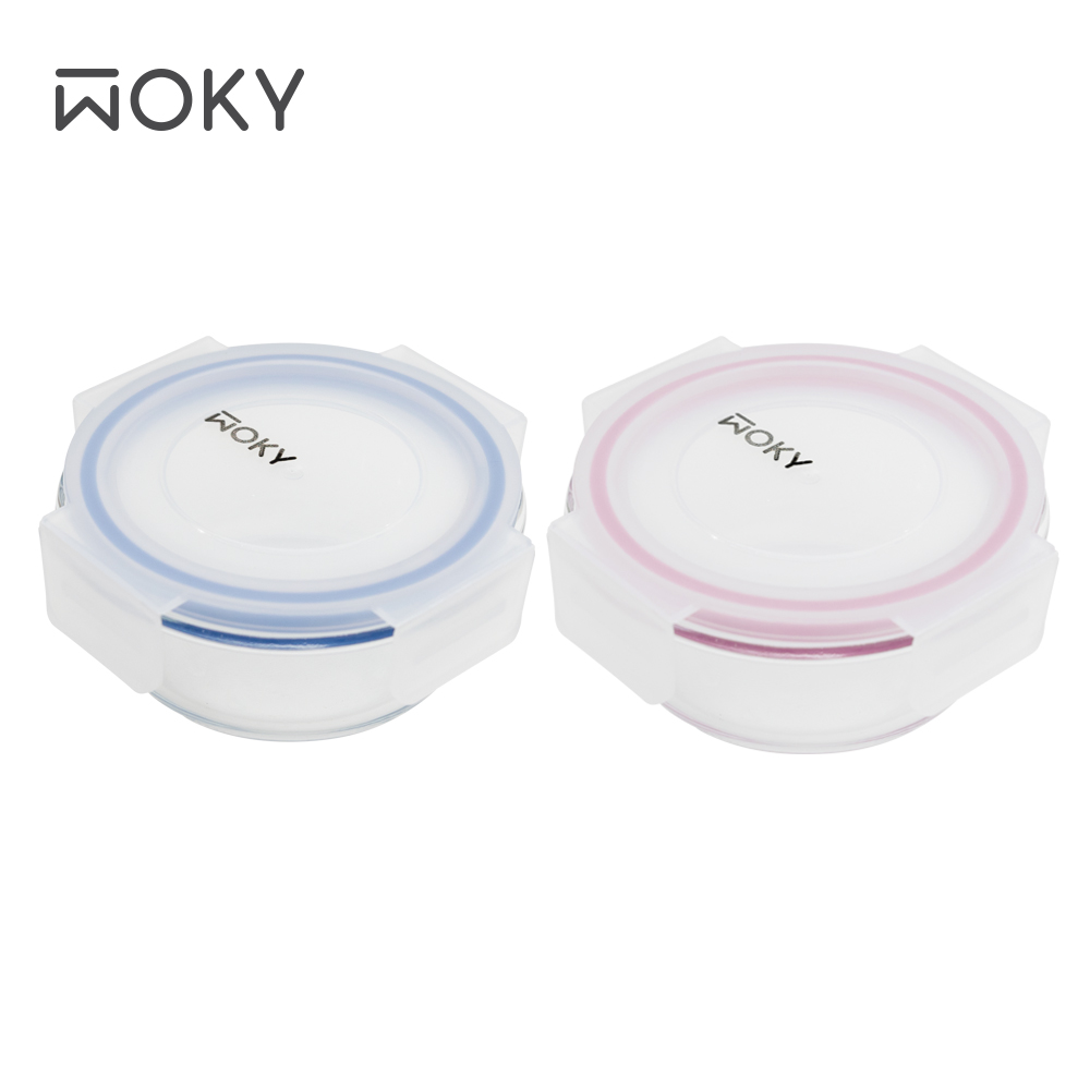 【WOKY沃廚】極鮮耐熱玻璃保鮮盒2入-200ml