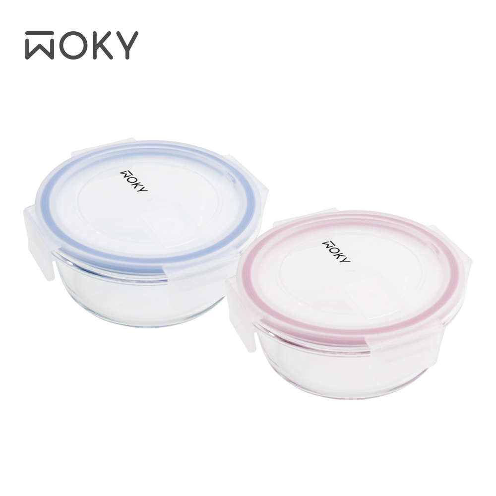 【WOKY沃廚】極鮮耐熱玻璃保鮮盒2入-400ml
