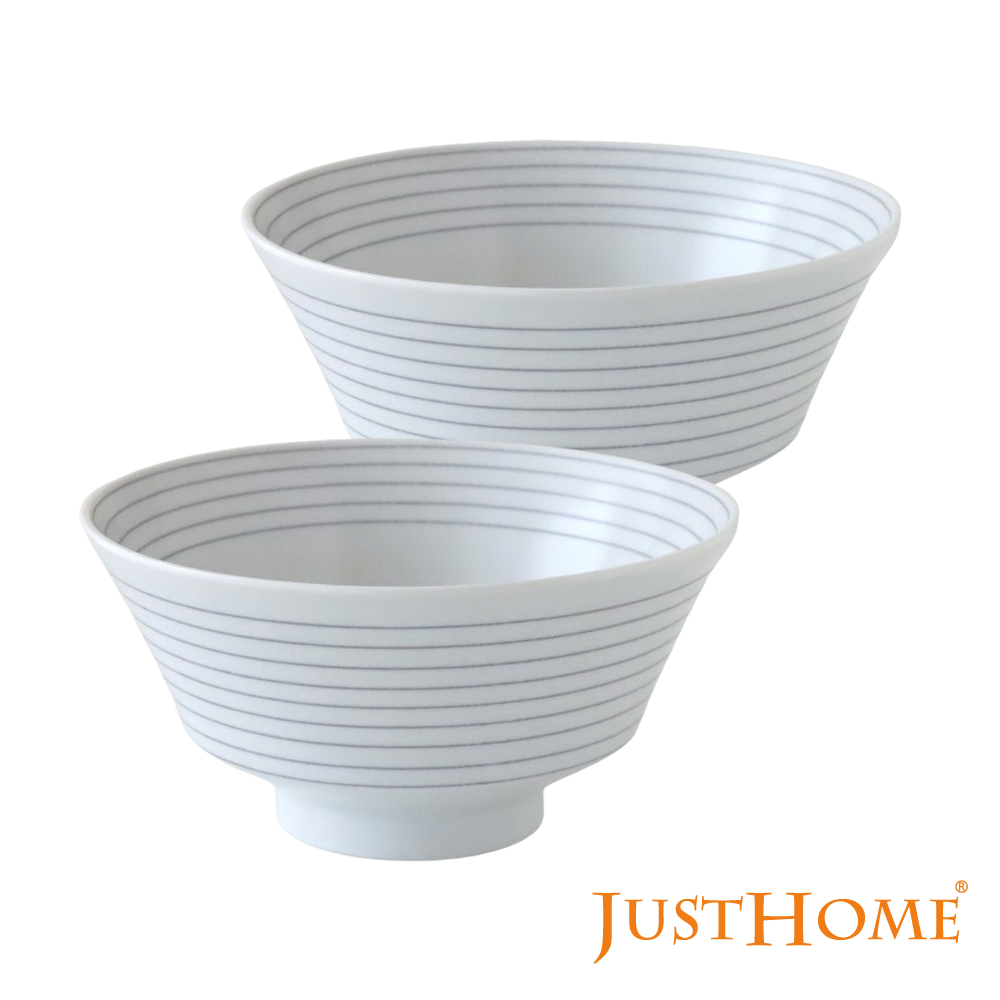 Just Home日本製線沐陶瓷7吋拉麵碗2件組(日本製 湯碗 麵碗)