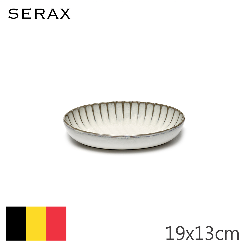 【Serax】比利時製INKU服務橢圓盤19x13cm-白