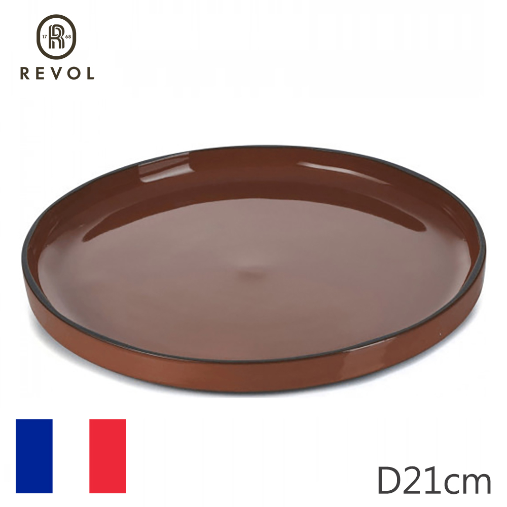 【REVOL】法國CRE點心盤D21cm-橘