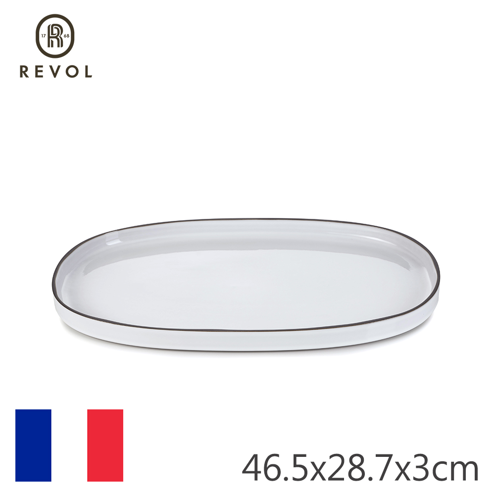 【REVOL】法國CRE橢圓大盤46.5x28.7cm-亮白
