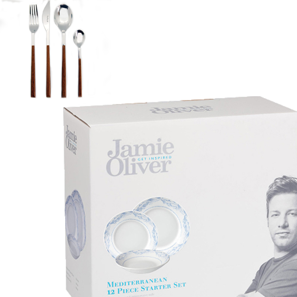 英國CHURCHiLL-傑米奧利佛(Jamie Oliver)12件碗盤組-附原裝彩盒