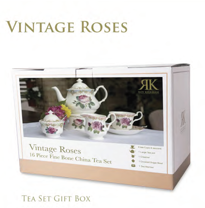 英國 Roy kirkham 古典玫瑰系列 - 午茶16件禮組